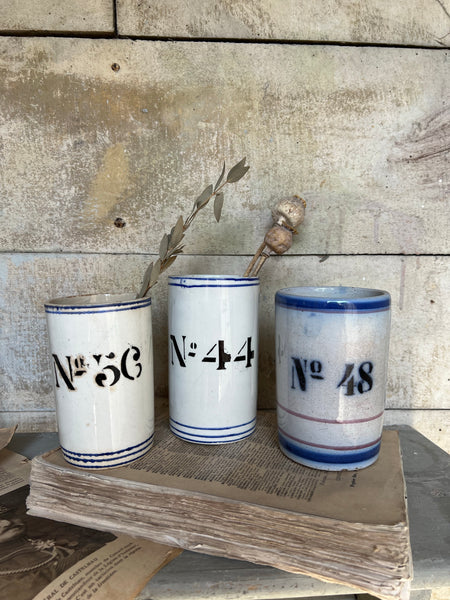 Antique Numbered Spongware Mugs