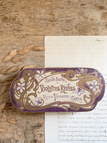 Vintage Violettes French Soap Box