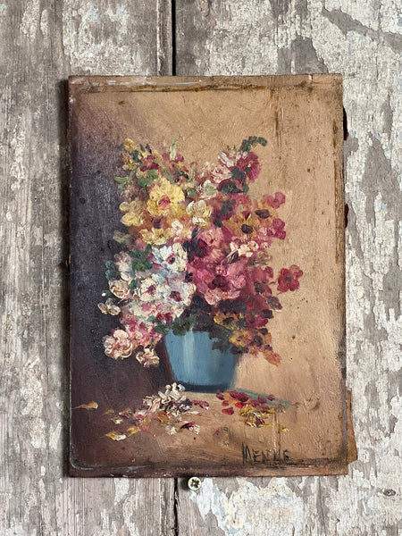 Beautiful Vintage Floral on Board