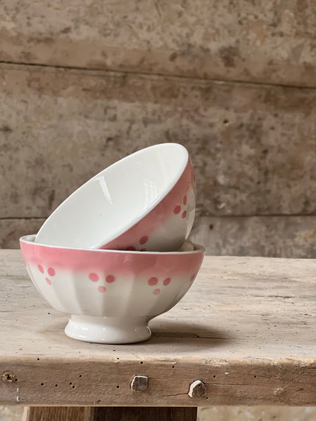 Pretty in Pink Vintage Cafe au Lait bowls