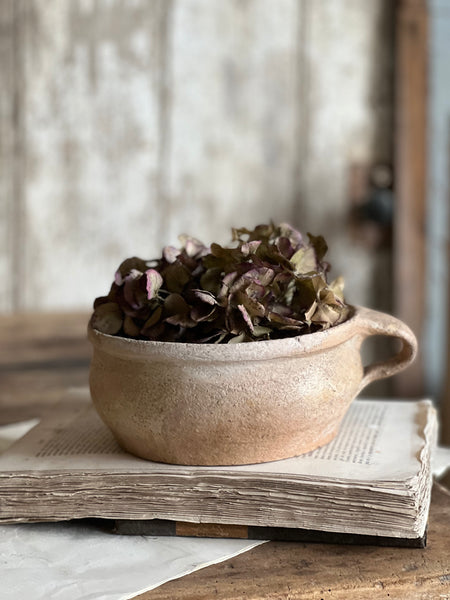 Earthenware Handled French Vintage Pot