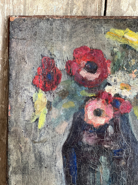 Floral Oil Painting on Board