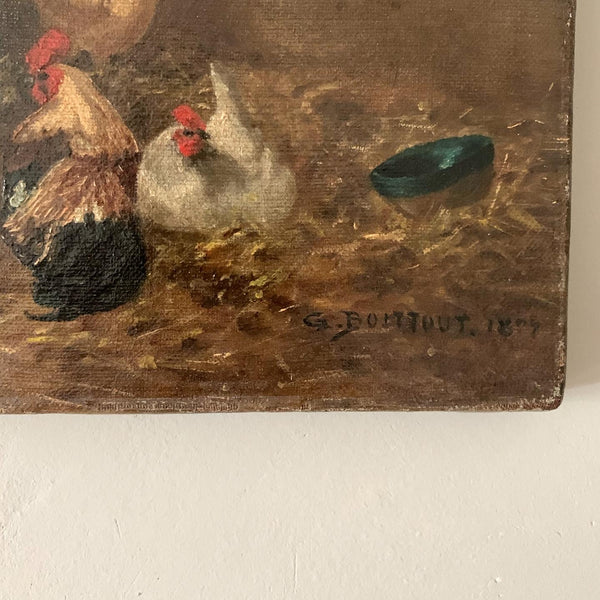 Small French Chicken Painting 1877