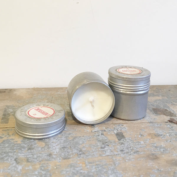 Vintage Film Canister Tin Candles in Black Tea & Jasmine