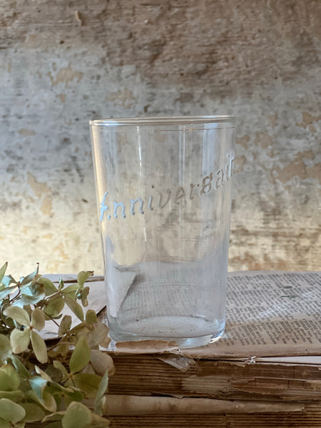 French Vintage Birthday Glass