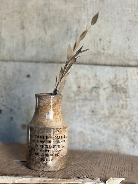 Vintage Worn French Mustard Pot
