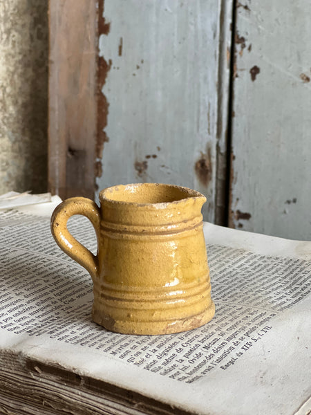 Mini Vintage French Yellow Jug