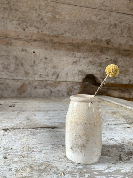 Small Stoneware Crazed Cream Churn