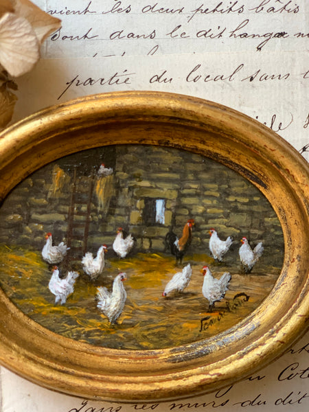 Tiny French Chicken Painting