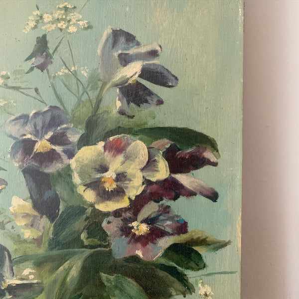 Beautiful Vintage Floral on Board