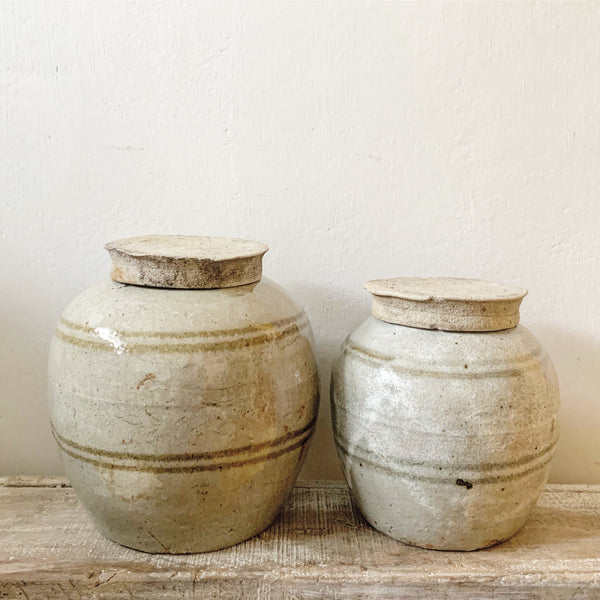 Stripe Vintage Ginger Jars