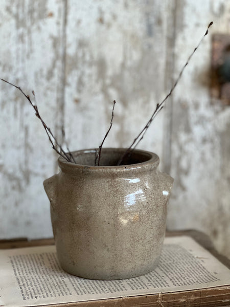 Crazed Small French Confit Jar