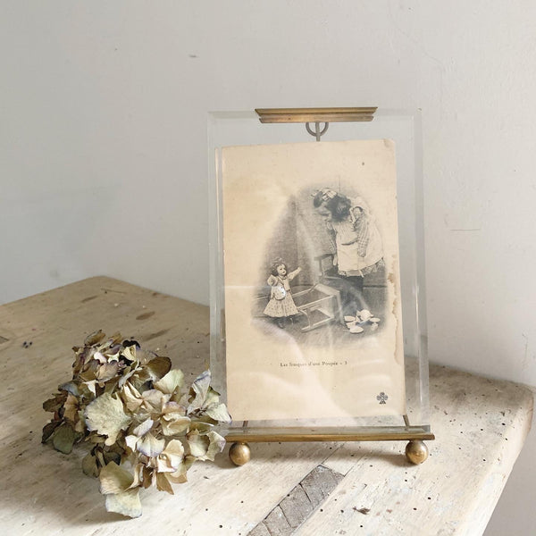 Vintage Brass French Photo Frame