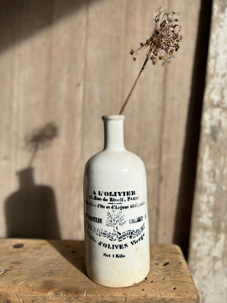 Vintage Olive Oil Transferware Bottle