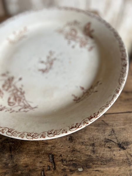 Large Antique Aged French Transferware Dish