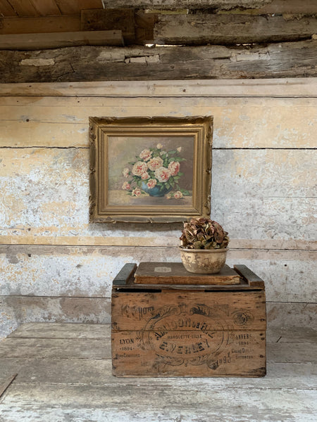 Large Vintage French Lidded Crate