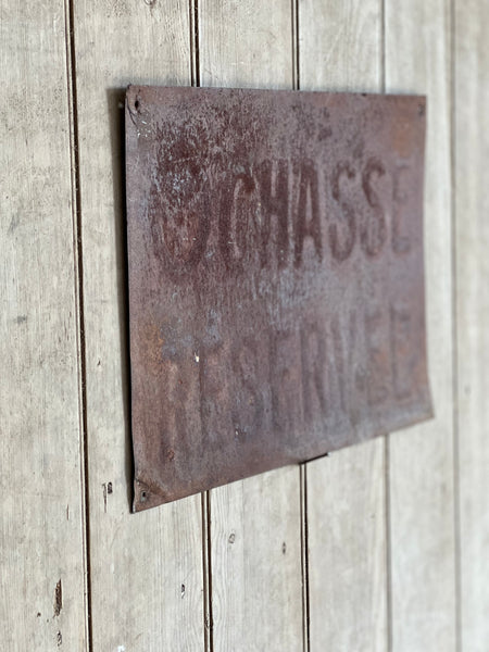 Metal French Rustic Hunting Wall Sign