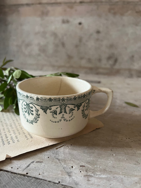 Green Transferware Cup