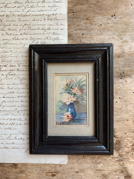 Miniature Framed Floral Watercolour Painting
