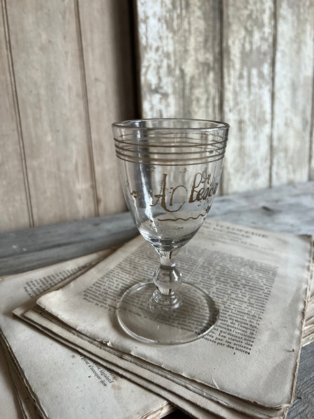 Antique French Etched Christening Cup
