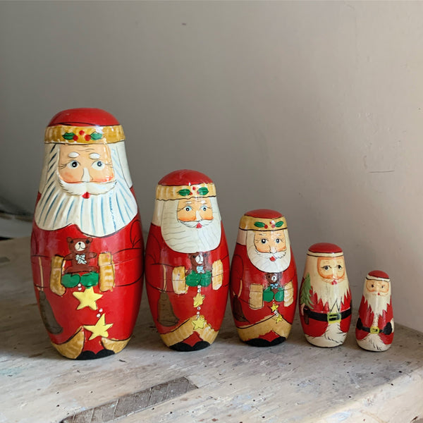Vintage Father Christmas Russian Dolls