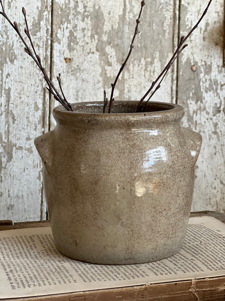 Crazed Small French Confit Jar