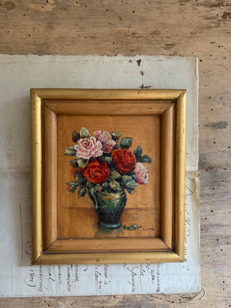 Small Vintage French Floral Painting