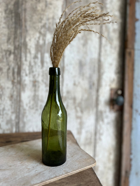 Small Vintage Green French Bottle