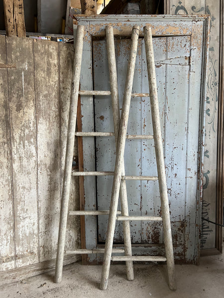 Pair of chippy paint fruit picking ladders