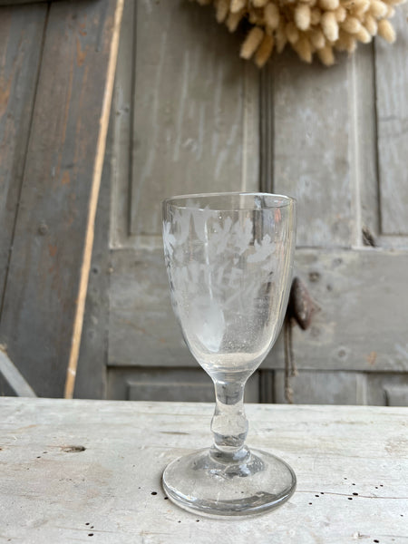 Vintage French Etched Glass Rummer