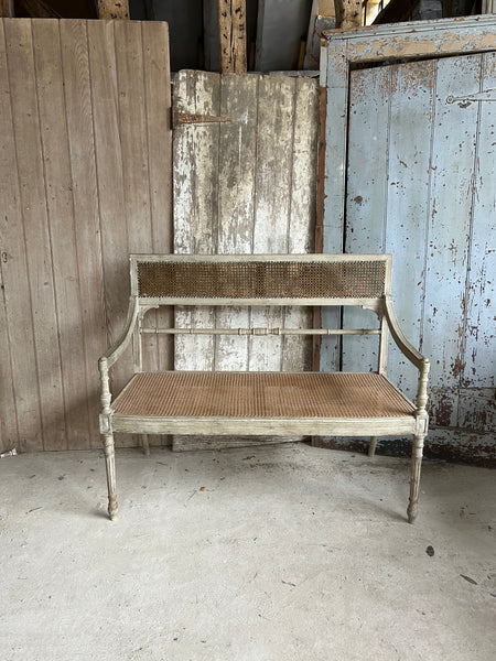 French Vintage Two Seater caned chair