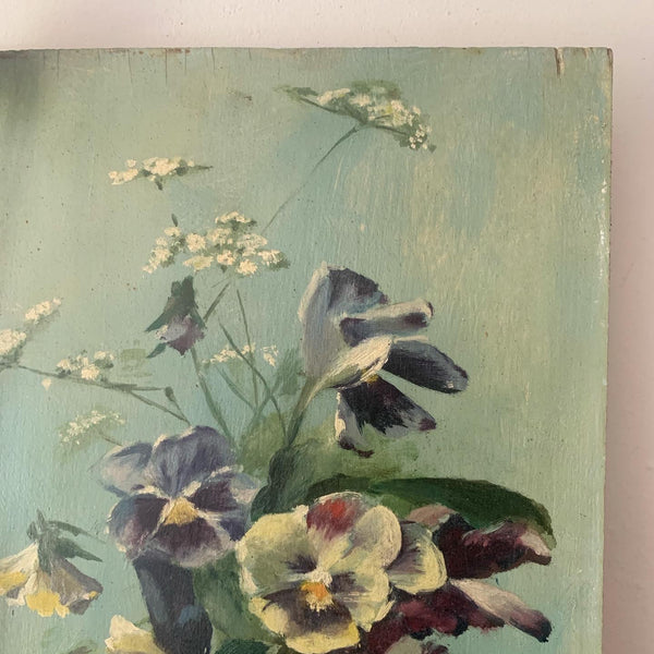 Beautiful Vintage Floral on Board