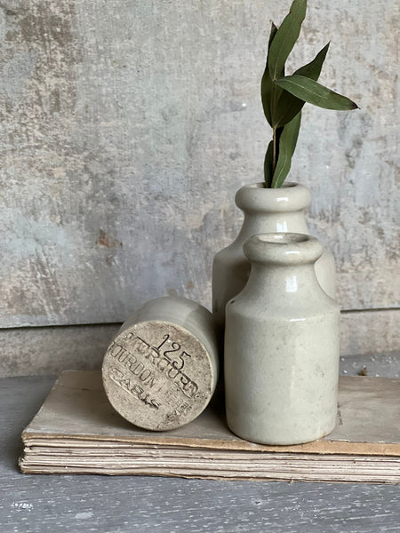 Trio of French Vintage Mini Stoneware Bottles