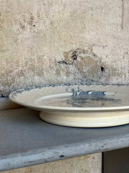 French Blackberries Transferware Cakestand