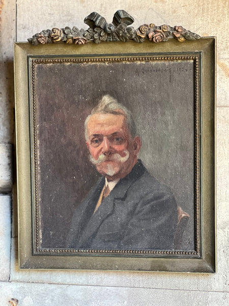 Framed Antique French Portrait