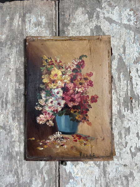 Beautiful Vintage Floral on Board