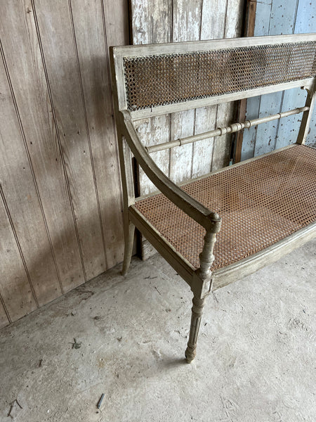 French Vintage Two Seater caned chair