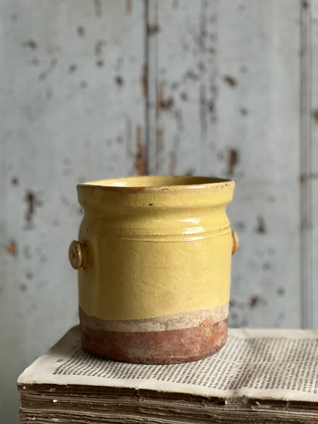 Antique Yellow Confiture Pot