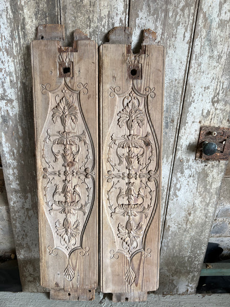 French Wooden Carved Panels