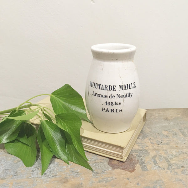 Branded Antique French Sarreguemines Porcelain Mustard Jar