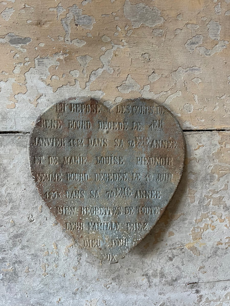 French Antique Memorial Heart