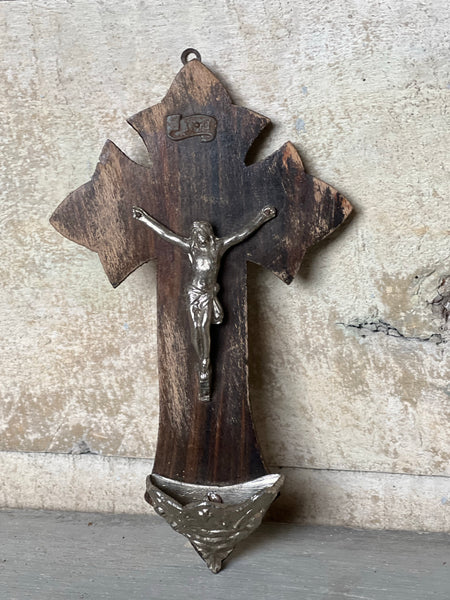 Gorgeous Vintage Wooden and Metal Crucifix