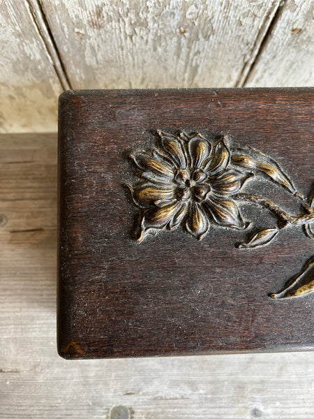 French Vintage Floral Wooden Box