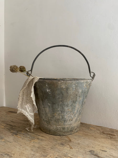 Vintage Galvanised Planter Bucket