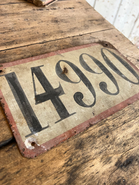 Vintage Number Plaque