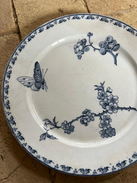 Vintage Terre De Fer Butterfly French Plate