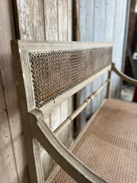 French Vintage Two Seater caned chair