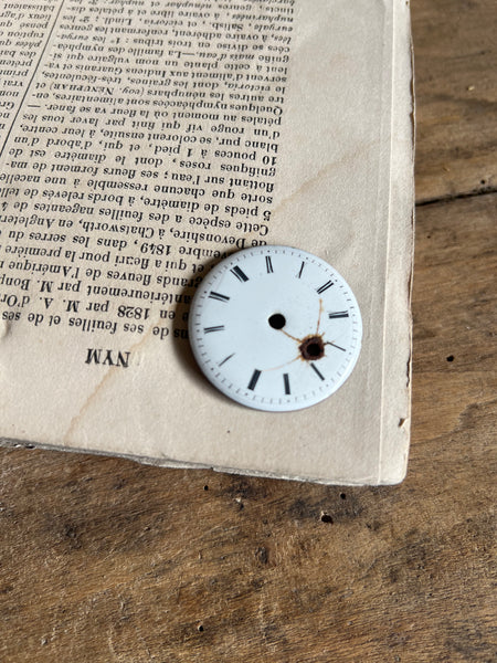 Mini Worn Enamel Clock Face