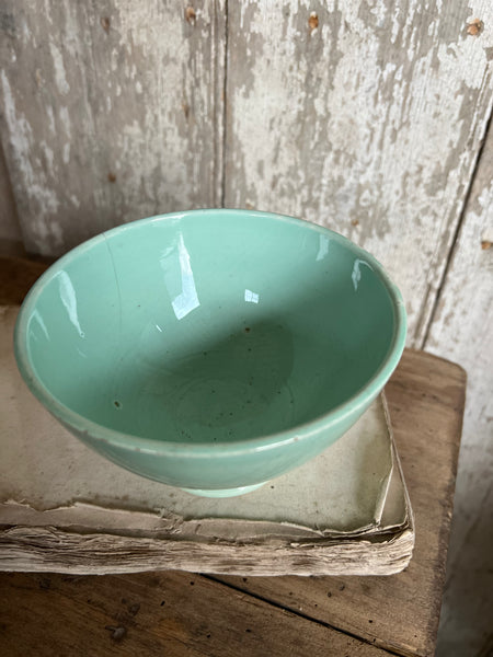 Plain Vintage Green French Cafe au Lait bowl