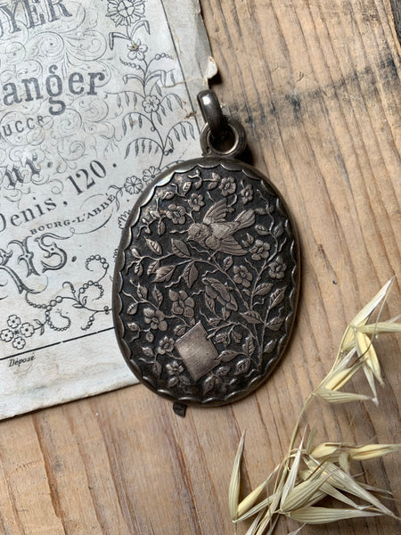 Bird Metal Locket (half)